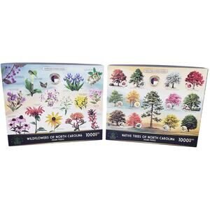 2 Highland Creek Puzzles Wildflowers/Native Trees of North Carolina~ NIB SEALED